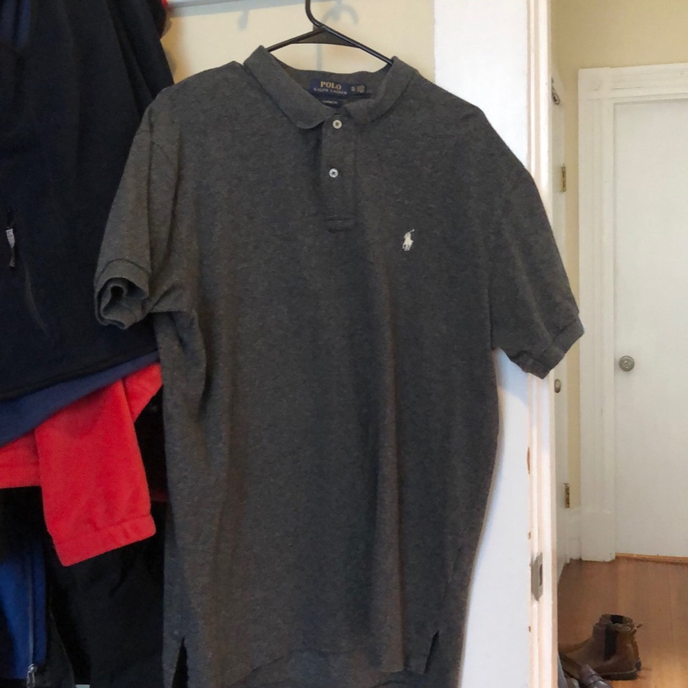 Gray polo shirt